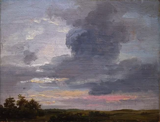 Wolkenstudie über flacher Landschaft